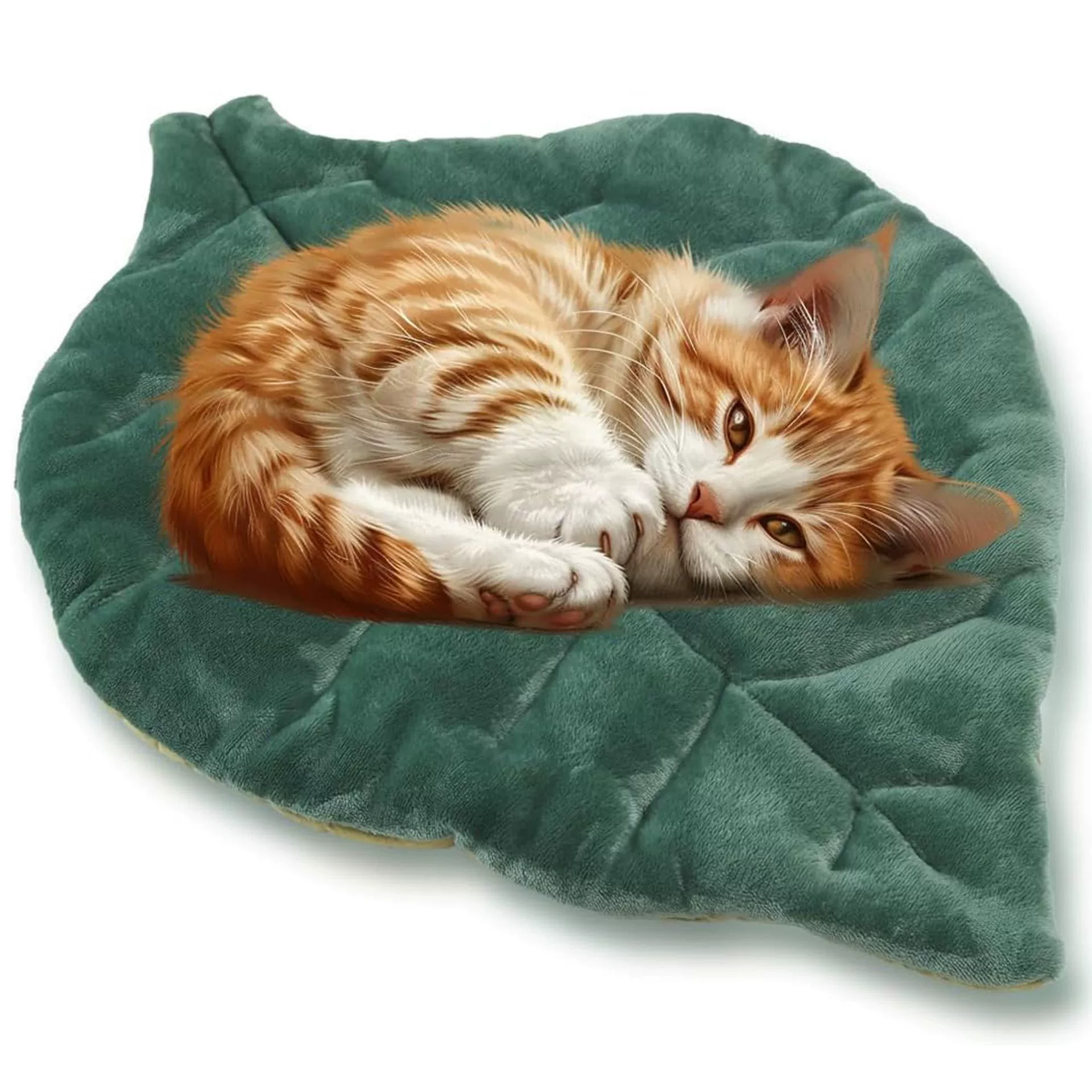 Охлаждающий коврик для домашних животных, большой моющийся нескользящий летний коврик в форме листа для кошек и собак, прочный хлопковый легкий вес