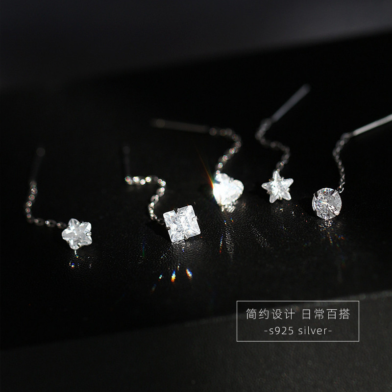 S925 plata esterlina ZIRCON pendientes nicho diseño pendientes para mujeres 2023 nuevo estilo pendientes otoño pendientes moda image 5