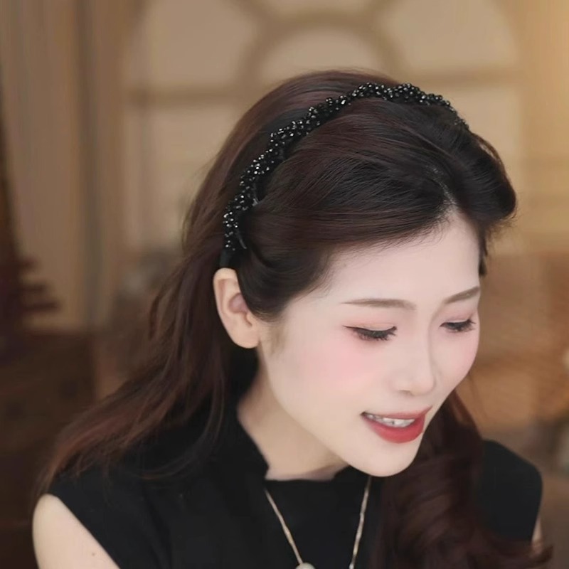 Diámetro flash Louise cabello ligero temperamento lujoso alto cráneo cabello de cabello abrazadera de cabello de alta calidad estilo extranjero tocado de moda