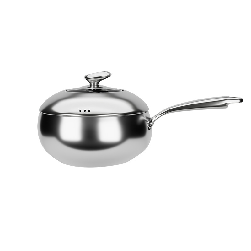 [엄선된 3단 스틸] 스테인리스 냄비+뚜껑+주걱 24cm