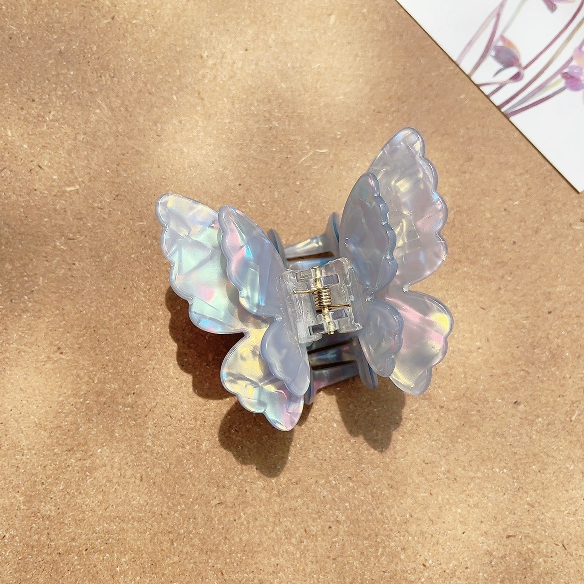 24g Weight Hair Claws Hair Accessories Type 1 Piece Quantity Holiday, Daily Occasion Acrylic, Acetic acid sheets Material Butterfly Pattern Women's Gender Sweet Style Sweet Women's Butterfly Arylic Acetic Acid Sheets Hair Claws 6