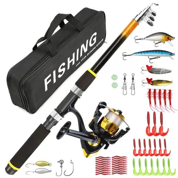 Lure Fishing Rod Set, Rod and Reel, Ultra-Short Sea Fishing Gear, Cross-Border Hot-Selling Amazon Temu Lure Set