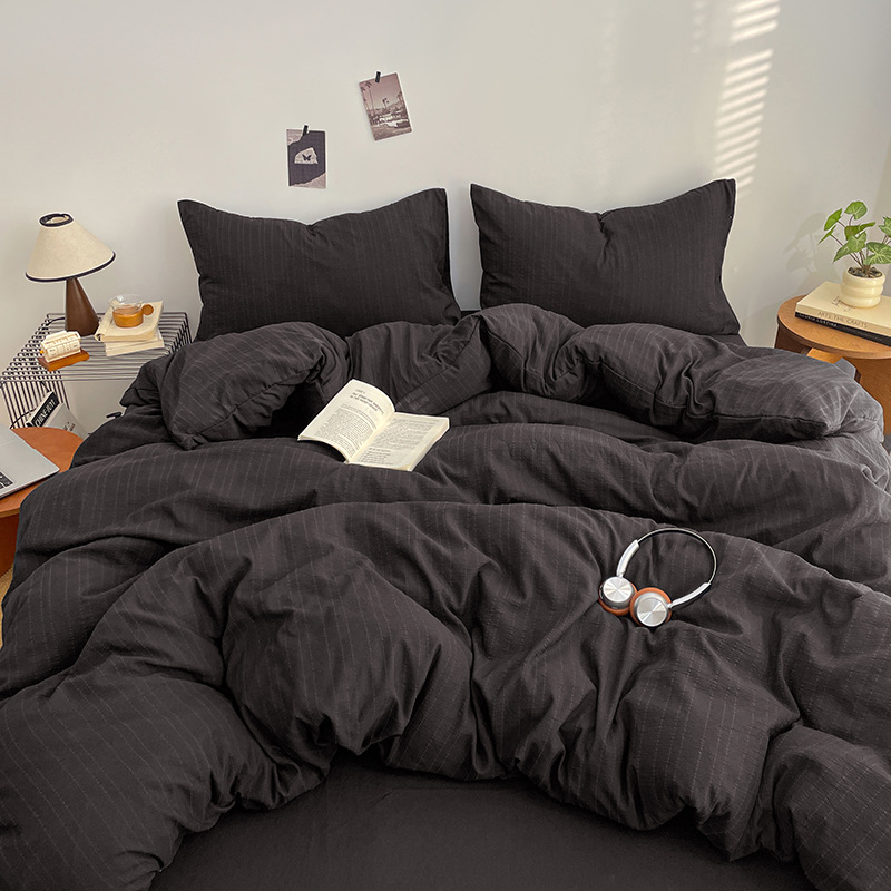 Class A Maternal And Infant All-cotton Solid Color Bedding Four-piece Set, Cationic Simple Pure Cotton Bed Fitted Sheet,_voghion.com