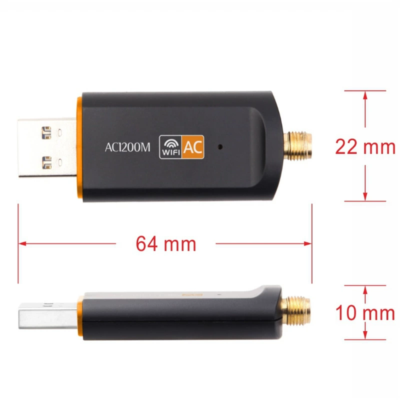 Беспроводная сетевая карта 1200M USB беспроводная карта wifi приемник 5.8г/2.4Г двойной частоты беспроводной приемник