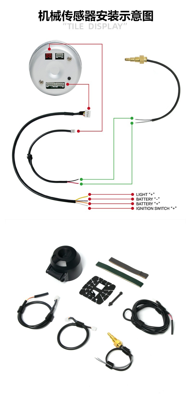 in stock cross-border hot sale 60mm pointer type water temperature meter racing meter black/white dial oil meter shock resistance