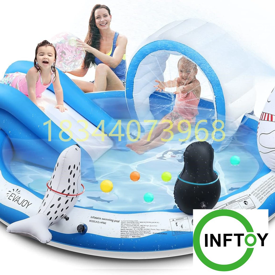 Надувной пингвин фонтан слайд кит четыре части игрушки на открытом воздухе газон разбрызгиватель бассейн для дома круглый морской бассейн