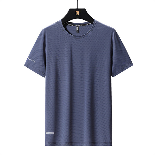 Summer silk quick dry breathable thin sports short sleeve T-shirt…