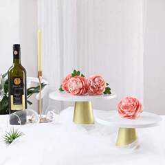 北歐風金色甜品台 西式婚慶ins創意擺件道具甜品店蛋糕托盤展示台
