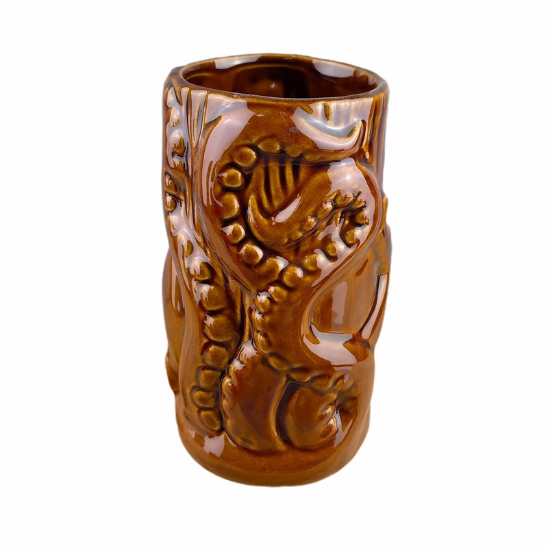Cerámica pulpo tótem taza TIKI 3D pulpo monstruo taza Hawaiian TIKI taza