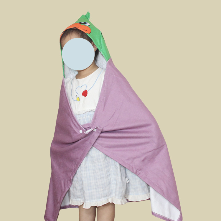 Children's Quick-Drying Bath Towel Cape Hooded Girls Boys Absorbent Towel Beach Towel Hot Spring Bathrobe Quick-Drying