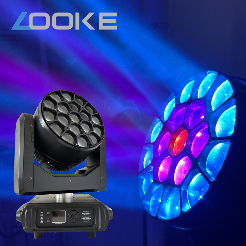 19 15W Led Large Bee Eye 19 Dot Controlled Moving Head Lights for Dyeing Bar Ktv Wedding Live Broadcast Stage Lighting 19 15W Led Large Bee Eye 19 Dot Controlled Moving Head Lights for Dyeing Bar Ktv Wedding Live Broadcast Stage Lighting