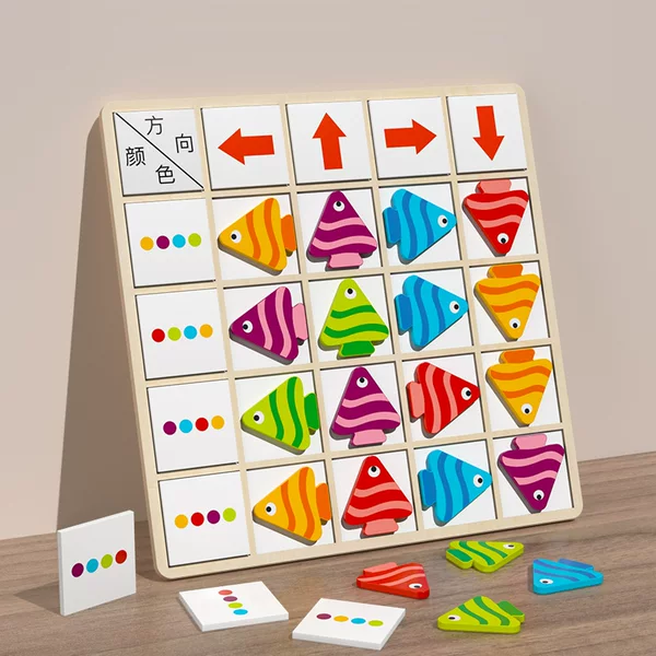Little Fish Finds Direction Desktop Game Color Cognition Kindergarten Early Education Logical Thinking Children's Educational Toy Magnetic