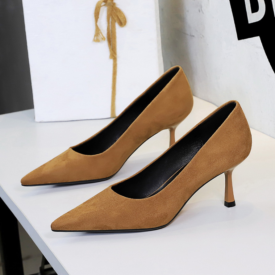 9517 European And American Style Elegant Lady Fashion Stiletto High-heeled Shoes, Pointed Toe, Shallow Cut, Slip-on,_vogvips.com