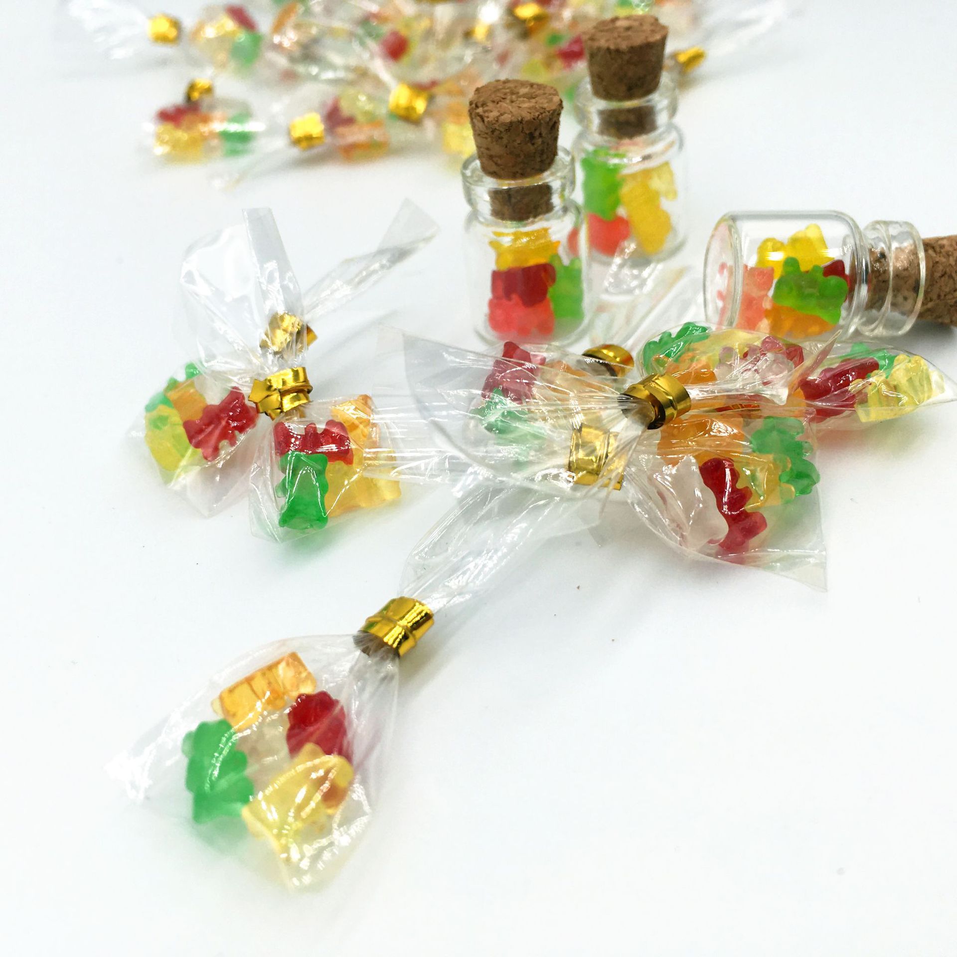 Casa de muñecas Dollhouse oso mini caramelo enlatado bolsa miniatura comida jugar escena modelo ob11 Accesorios