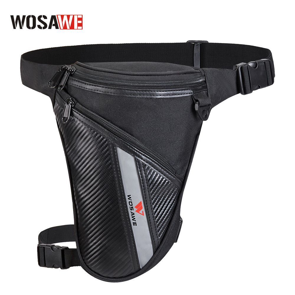 WOSAWE off-road motorcycle racing leg bag, waist bag, edge bag, adjustable Oxford cloth, motorcycle travel, large capacity, wear-resistant