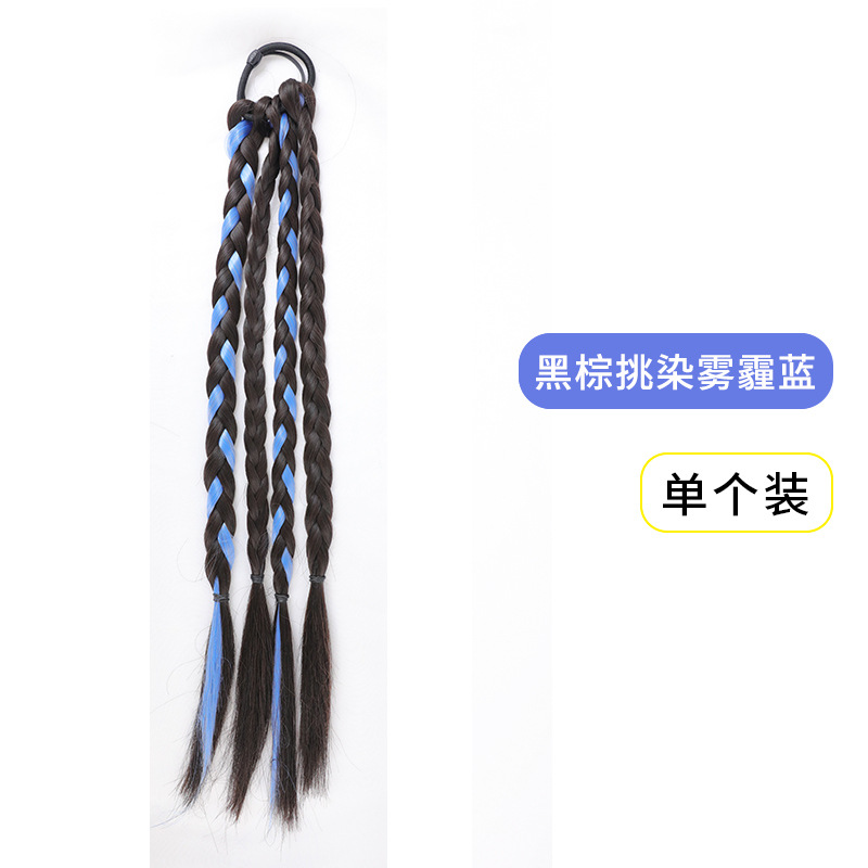 Trenza de peludo para niños Trenza de boxeo dulce y fresca Trenza de doble cola de caballo simulación Trenza de giro tipo correa Trenza de espina de pescado Trenza sucia de chica caliente