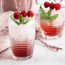 家用特色螺旋纹无铅玻璃水杯果汁牛奶冰沙网红ins简约拿铁餐吧杯