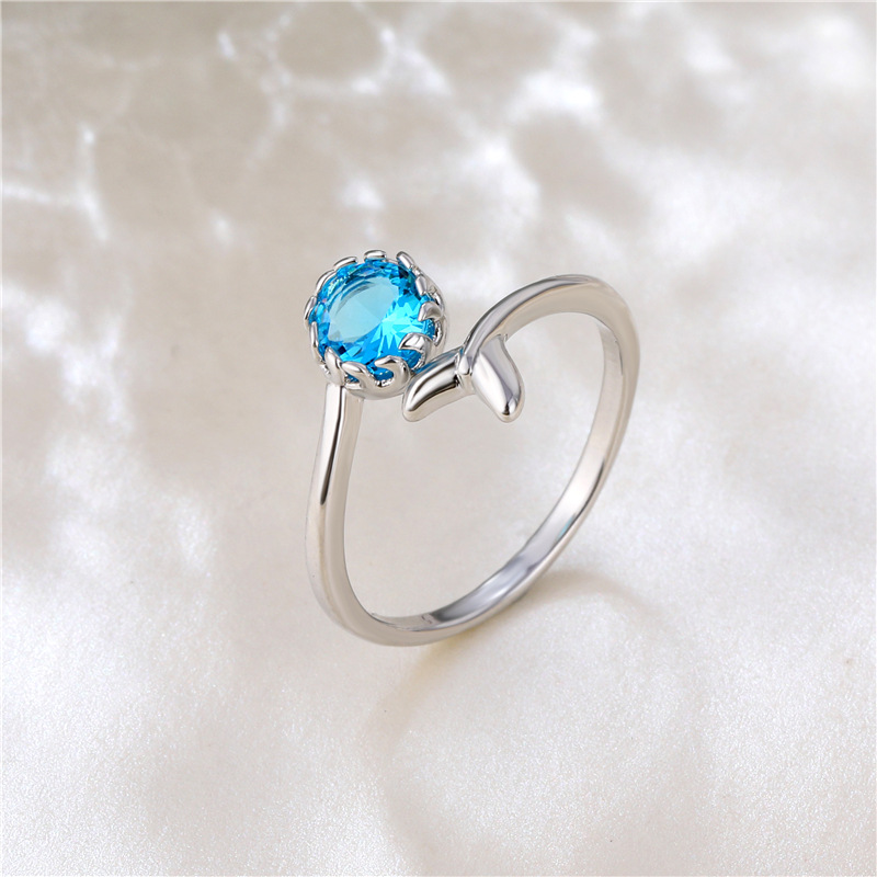 Fashion Wave Fishtail Couple Ring Jewelry Korean Mermaid Foam Opening Ring display picture 4