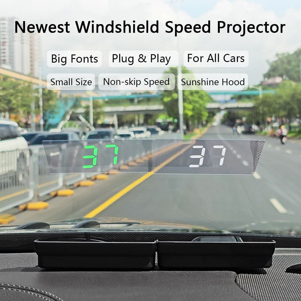 Cross-Border Automotive Hud Head-Up Display High-Definition Gps Speedometer Speed Display Kmh/Mph Popular Export Product