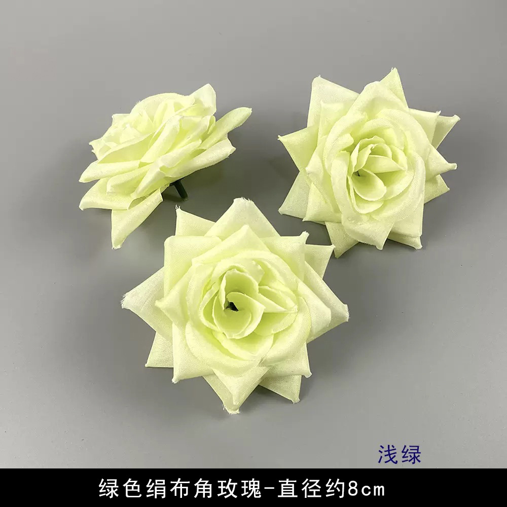 Simulación verde flor al por mayor flor falsa hecha a mano material pinza de flores accesorios de tocado de flor pequeña decoración del salón de bodas