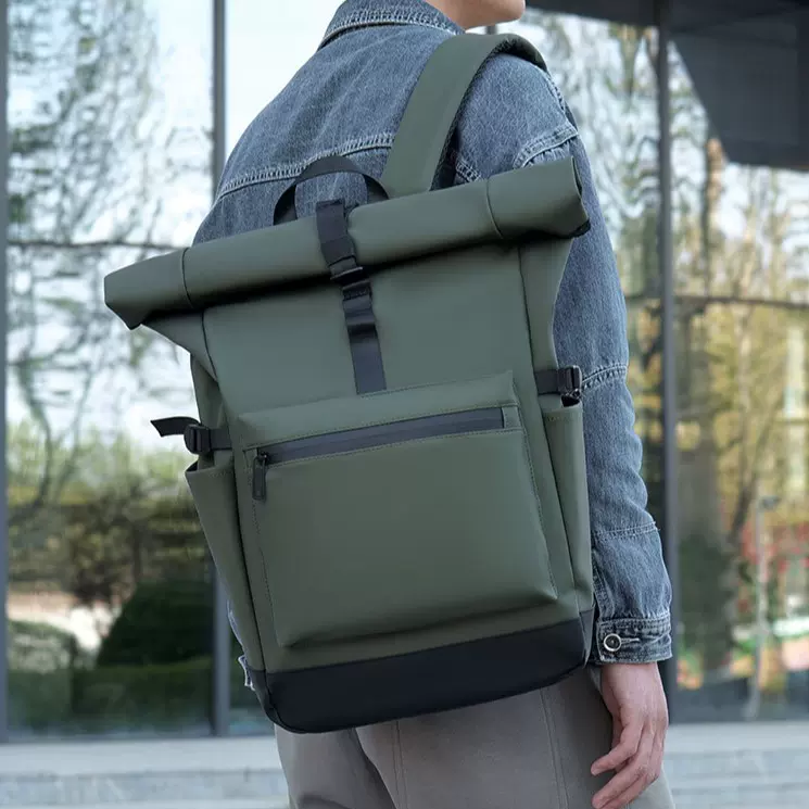 跨境新款韩版休闲男士双肩包高级感大容量书包出门旅游背包大容量