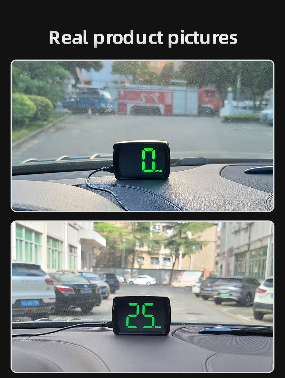Cross-border car HUD head-up display, universal car speedometer, multi-functional GPS, high-definition speed and water temperature display