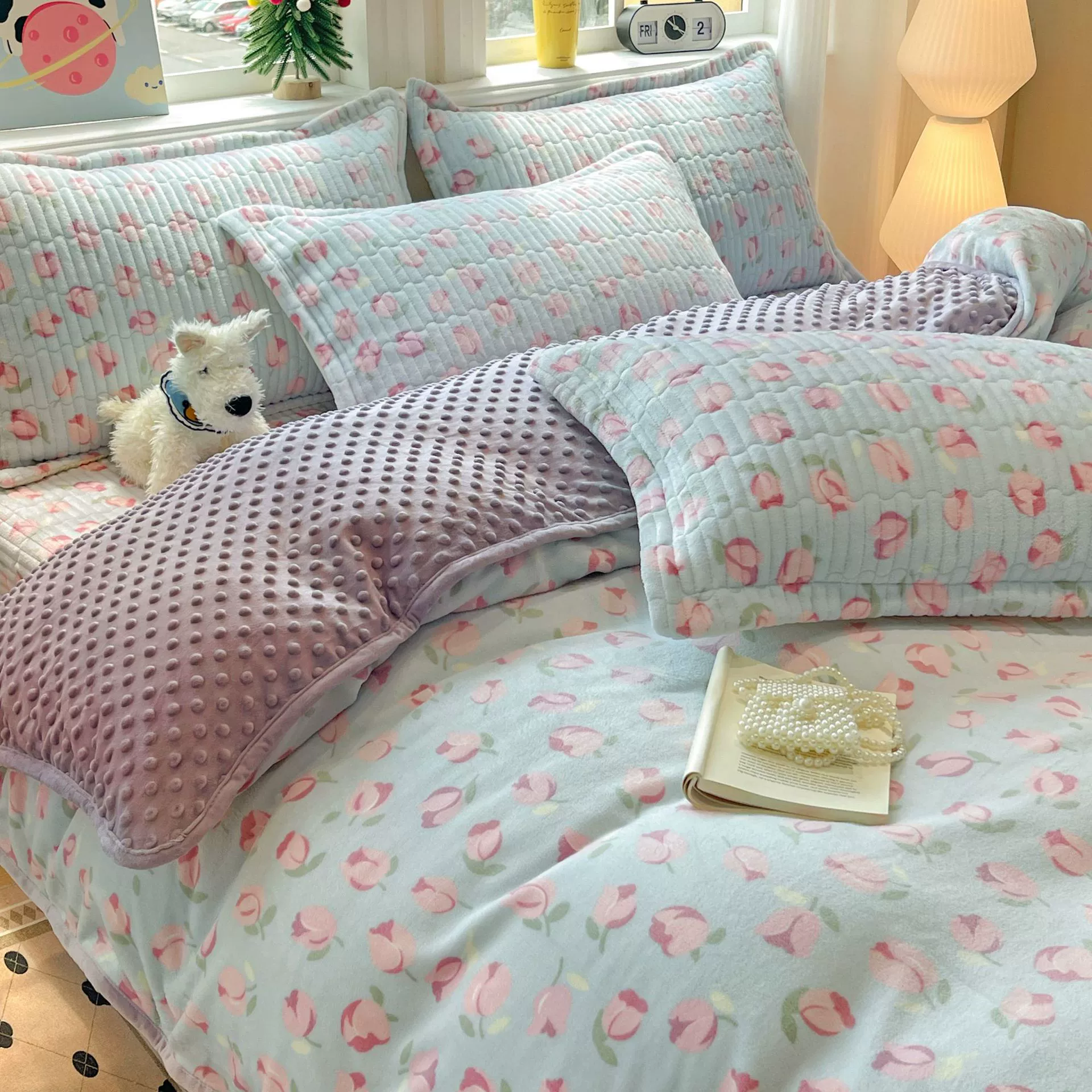 Warm set, sheet, duvet cover, bedspread, 4 piece set