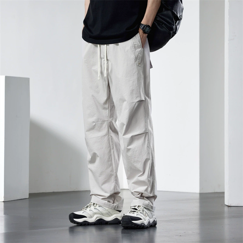 Брюки-парашютисты, штаны, модные мужские летние тонкие американские модные прямые брюки, мужские спортивные штаны