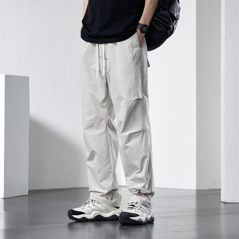 Parachute Pants Work Pants Trendy Men's Summer Thin American Style Trendy Brand Straight Casual Pants Men's Drawstring Sports Pants Parachute Pants Work Pants Trendy Men's Summer Thin American Style Trendy Brand Straight Casual Pants Men's Drawstring Sports Pants