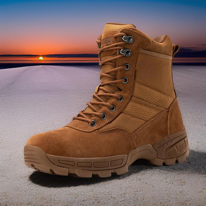 Nuevas botas tácticas para hombres, zapatos de entrenamiento resistentes al desgaste para senderismo al aire libre, botas de combate altas transfronterizas Magnum para hombres negros