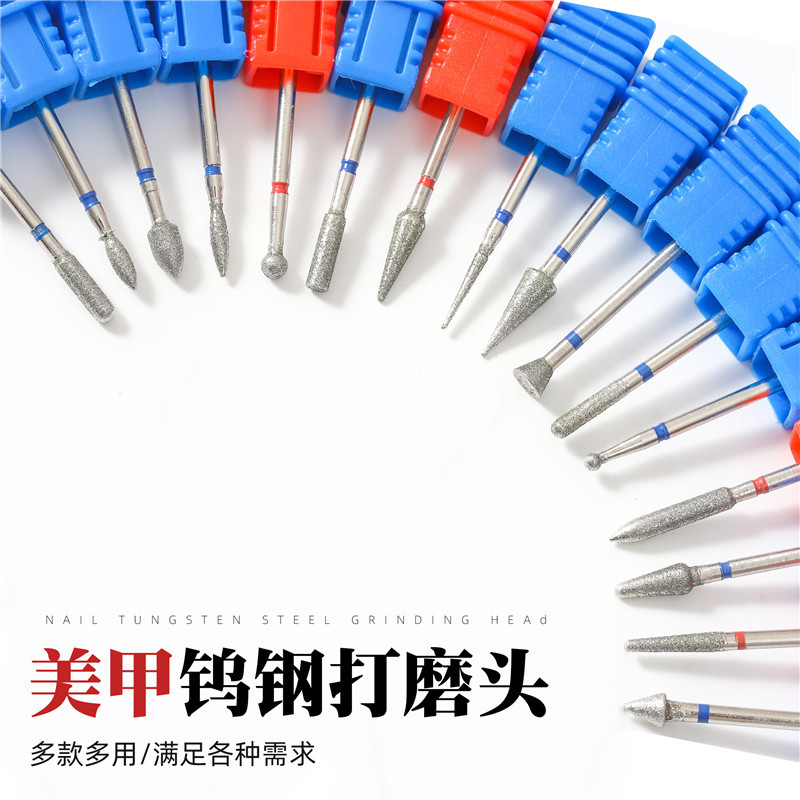 Manicura especial transfronteriza Cabeza de molienda de acero de tungsteno ruso Aguja de molienda Herramienta de pelado Talla Molienda Eliminación de uñas sin planchar