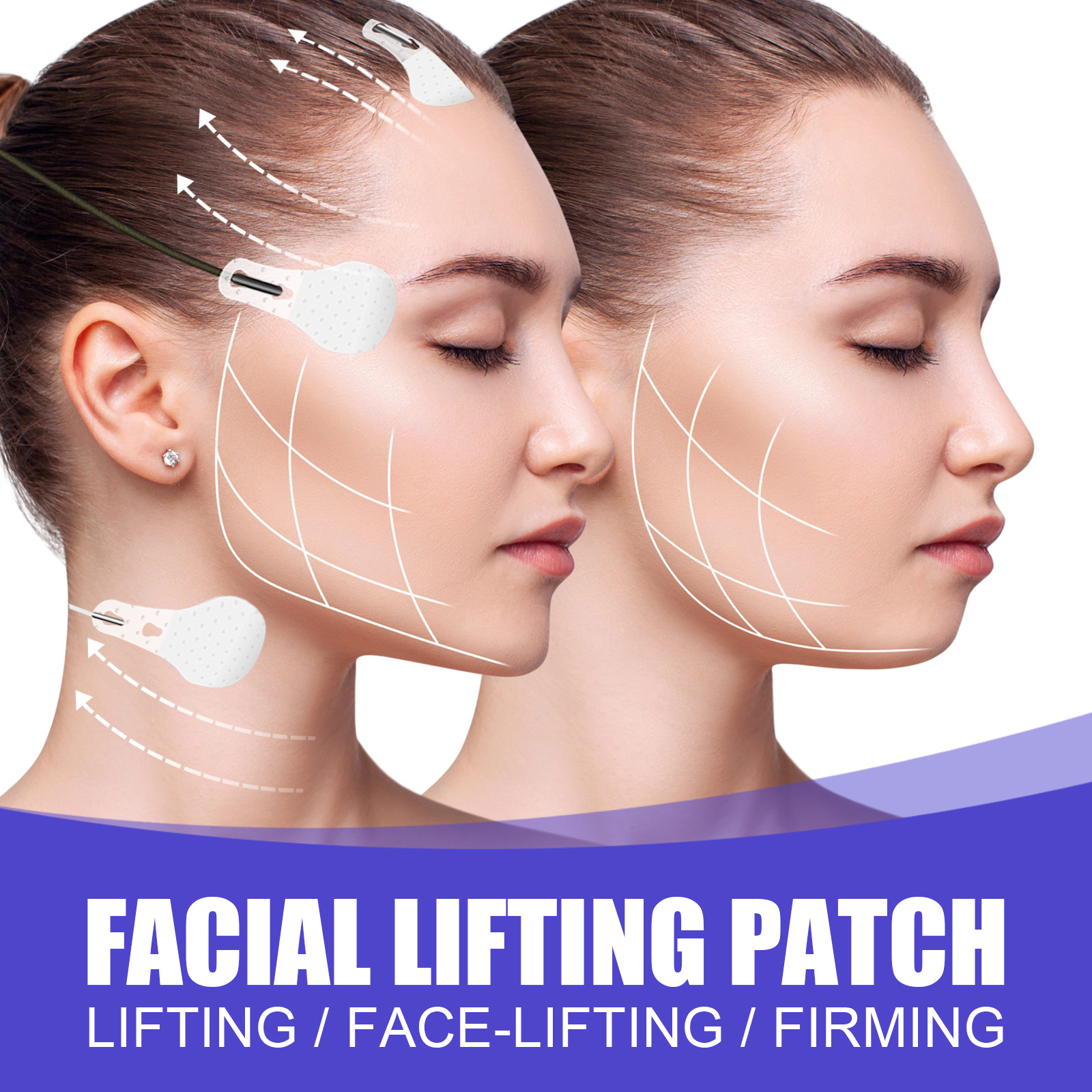 West & Month V-shaped Face Lifting Patch, Lifting and Eliminating Swelling, Shaping Patch, Skin Tightening, Slimming Chin