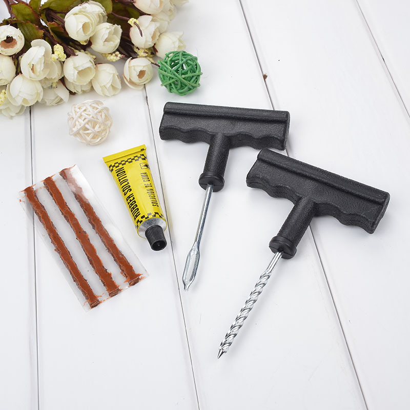 Kit de herramientas de reparación de neumáticos de coche y motocicleta, 8 piezas para reparación rápida