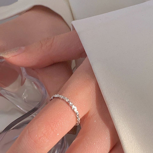 925 Pure Silver Personalized Open Ring Female Index Finger Ring Simple Cool Minority Design Ins Fashion Internet Celebrity 