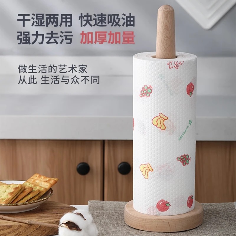Toallitas de cocina para personas perezosas, toallas de papel de cocina secas y húmedas, toallas de papel de cocina desechables para absorber agua y aceite.