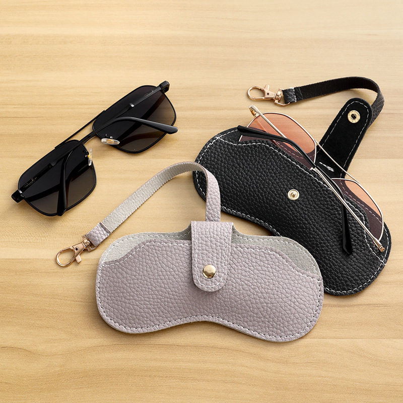 Caja de gafas de sol para la miopía retro bolsa de gafas de sol portátil caja de gafas de botón bolsa de almacenamiento de gafas de moda simple