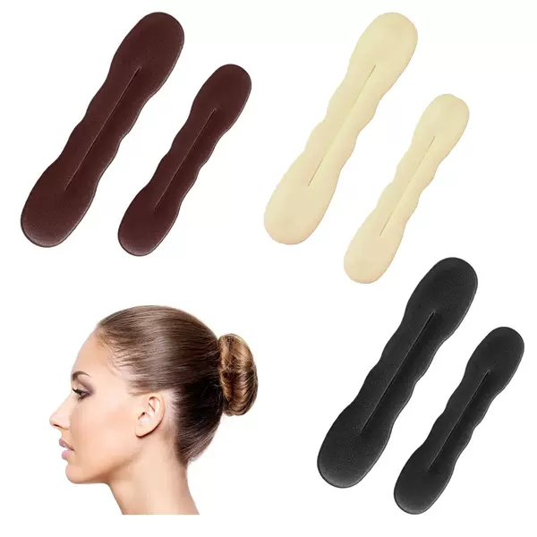 Japanese fashion MM flower corn ball head sponge hair iron double hook simple solid color hair tool hair stick