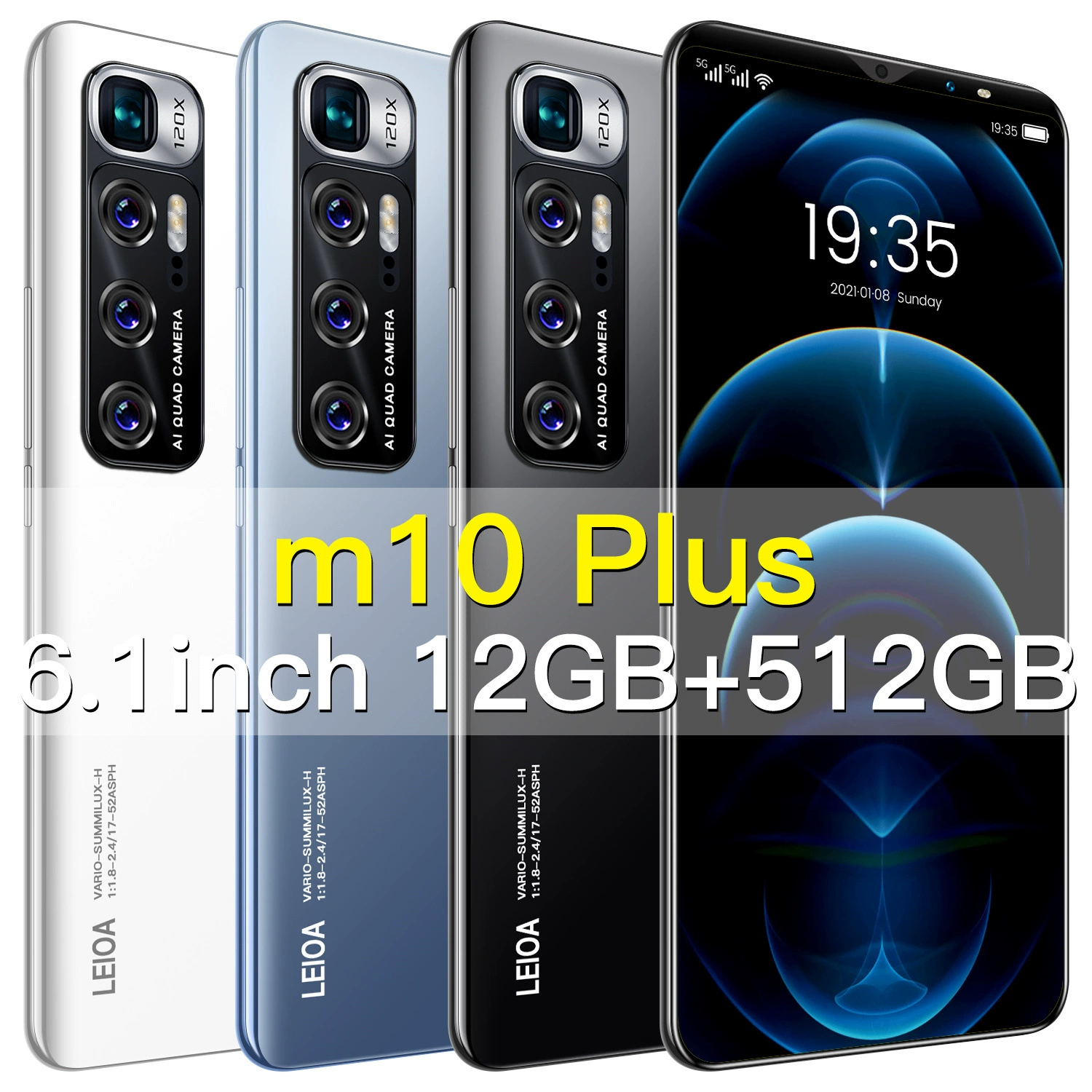 Смарт-часы и смартфон m10 Plus: Android, 4G, 6.1 дюйма, 12ГБ+512ГБ, камеры 24МП и 48МП, 10 ядер