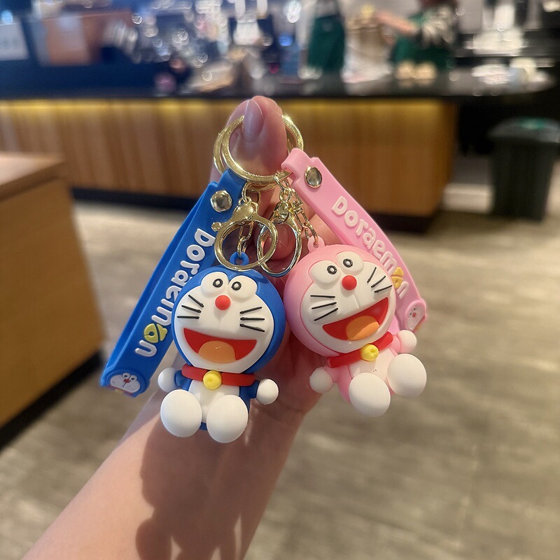 Cartoon Cute Doraemon Cat Keychain 3D Doll Backpack Pendant Couple Bag Decoration Doraemon Anime