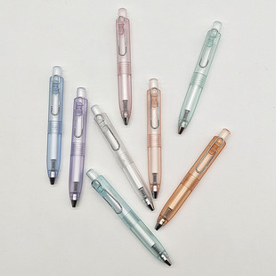 Zanfan new transparent mini portable pocket pen 0.5m push bullet small fat Ding student quick-drying gel pen