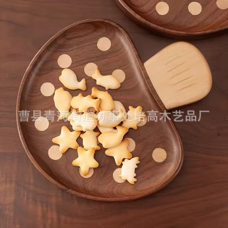 木质创意黑胡桃蘑菇托盘可水洗儿童成人可爱餐盘卡通水果点心盘|undefined