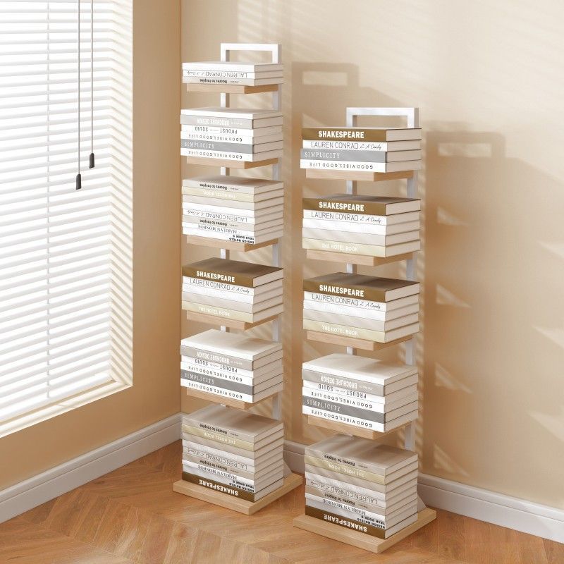 Invisible Bookshelf Floor-Standing Wall-Mounted Living Room Storage Rack Simple Popular Bookcase Corner Student Small Book Storage Rack