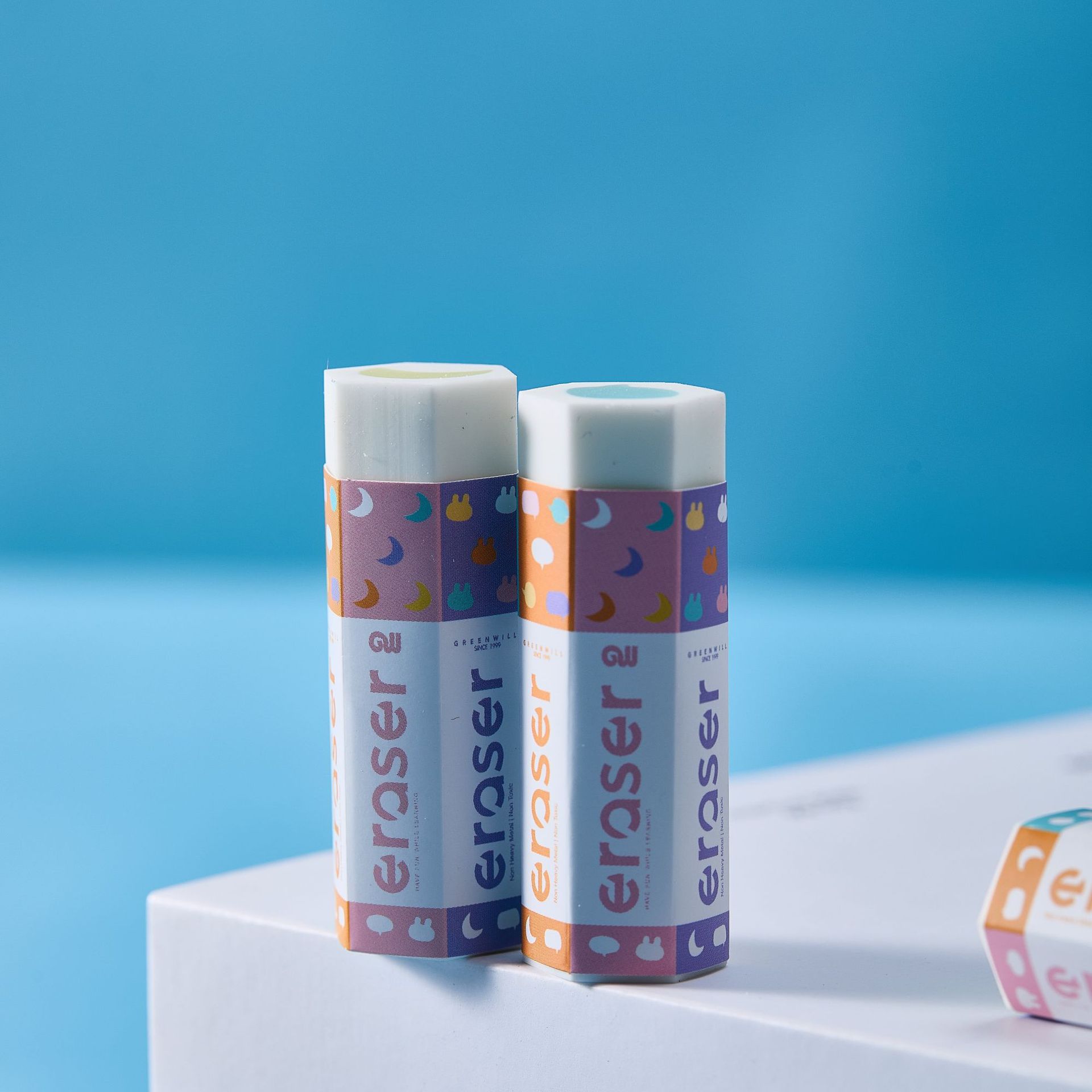 Borrador hexagonal Estudiante Boceto de arte Lápiz de lápiz Limpiar palabras en tiras Borrador de dibujo Menos migajas sin dejar marcas