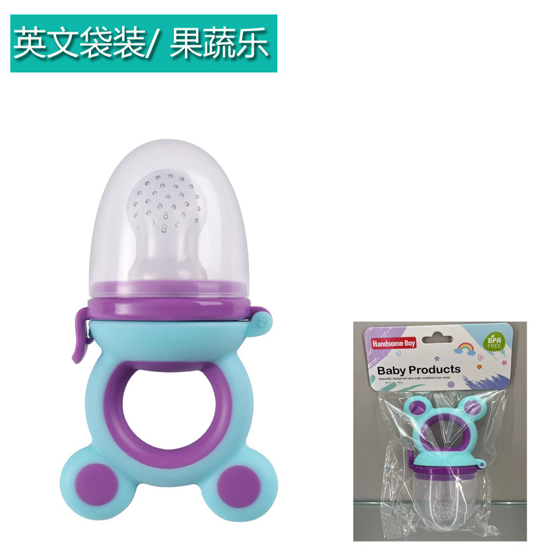 Opp Bagged Baby Fruit and Vegetable Snacks, Frog-Shaped Biteable Snacks, Baby Nutritional Fruit and Vegetable Mesh Bag Feeding Tool