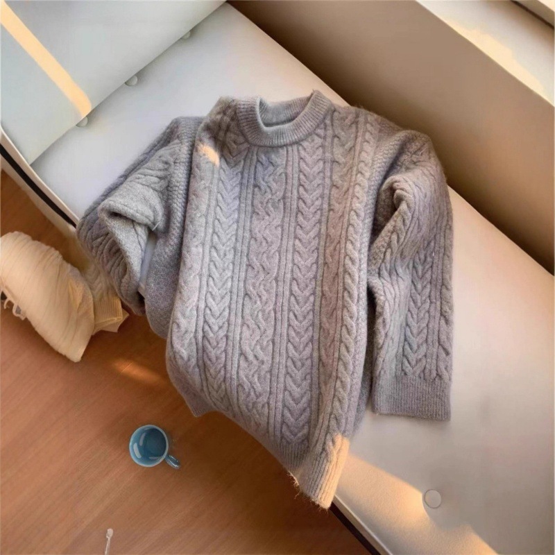 Cross-border Amazon women's sweater 新款麻花针织衫毛衣女装潮|undefined