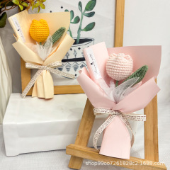 钩织花针织花手工编织毛线郁金香迷你花束成品送老师桌面花束摆件