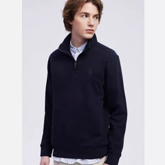 Hazzys/哈吉斯25秋季新款男士商务休闲半拉链卫衣男一件代发