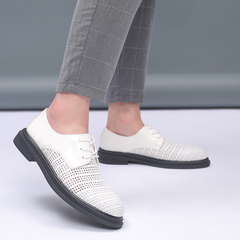 Sandalias de hombre de verano hombre tejido a mano transpirable ropa de negocios casual zapatos de cuero zapatos de hombre zapatos de hombre