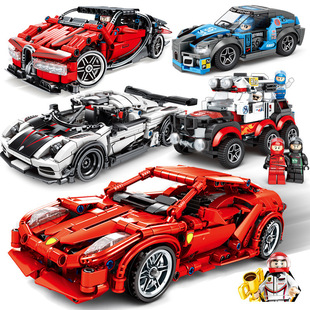 High difficulty adult assembled sports car pull back car model toy boy Development Intelligence stall supply wholesale