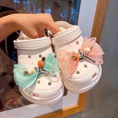 Cross-border accessories detachable shoe flowers cute bow fabric slippers decorative fasteners sunflower accessories hole shoes